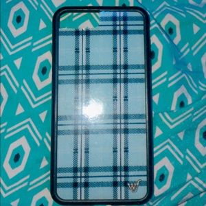 Blue plaid wildflower case for 6/7/8 plus